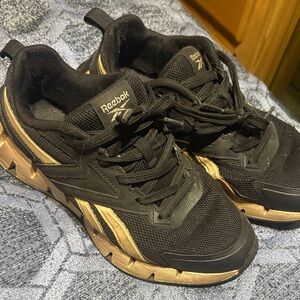 Reebok Women's Black and Gold Athletic Shoes